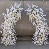 Puerta de flores con arco terminado para boda, puerta de flores redonda con flores completas para boda, puerta de flores en forma de corazón, puerta de flores de simulación para escenario de césped al aire libre
