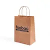 Bolsa de Papel Kraft Grueso Desechable para Té de Burbujas, Café y Empaque de Frutas, Elegante Bolsa de Mano con Fondo Cuadrado, Bolsa de Cartón Blanco