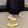 Sapatos Rasos Femininos Estilo Ballet Noturno com Laço Redondo e Bico Redondo 2026 Primavera e Outono Mocassins Mary Jane de Solado Macio