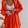Conjunto de Dos Piezas de Algodón Moda Nueva Primavera/Verano 2026 Europeo y Americano Camisa de Manga Larga con Cuello de Solapa y Bolsillo de Botón Shorts de Pierna Ancha Sueltos