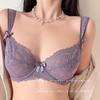 Roxo Roupa Íntima Sexy Feminina Estilo Francês Renda Sutiã Fino Sutiã Superior Vento de Puro Desejo Conjunto de Roupa Íntima com Sutiã Transparente Europeu e Americano