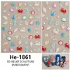 Redanco5D Em relevo Ins Popular Desenho Animado Adesivos de Unha Água-viva Golfinho Peixe Pequeno Adesivos 3D para Unhas He1863