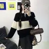 Suéteres de Malha Casuais Preguiçosos Estilo Coreano com Mangas Longas para Mulheres Outono e Inverno Novo Casaco Retrô Suéter Polo para Mulheres
