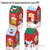 KZ066 Papai Noel de Natal Presente Boneco de Neve Chaminé Festa Doce Presente Estéreo Tipo Quarto Caixa de Papelão Branca