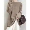 Suéter Engrosado y Ampliado de Piel Sintética de Visón para Mujer, Nuevo Jersey de Punto Redondo Otoño e Invierno 2026, Top de Punto de Manga Larga Estilo Perezoso