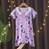 Camisón infantil, pijama de verano para niñas, de manga corta, con falda fina de encaje, ropa de casa para niñas de dibujos animados de talla mediana y grande.