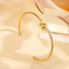 Nova Moda Pulseira Dourada Personalizada Feminina Estilo Simples Design de Nó de Casal Estilo Levemente Luxuoso Abertura Joia