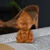 Adornos de Talla en Madera de Tuya Wukong Siete Días Gran Sabio Artesanías Joyería Pequeño Juguete de Escritorio Wen Portátil para Hombre Lucha para Ganar Buda