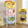 Estantería de almacenamiento con carrito de dibujos animados multicapa, estante móvil de pie con ruedas, gabinete para snacks para almacenamiento en el dormitorio
