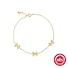 Nuevo Pulsera de Plata de Ley S925 con Lazo y Diamante Distintivo Versátil Estilo Francés Europeo y Americano Elegante Popular Tendencia Joyería