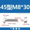Tornillos Tipo T de Acero Inoxidable 304, Pernos Ranura T, Pernos Tipo T de Acero Inoxidable Roscados M5M6M8M10