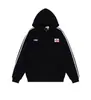 Sudadera con capucha de tres rayas de la alta calle americana para hombre, marca moderna, diseño holgado, arruga, casual, versátil, sudadera deportiva, nueva