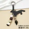 Cuerda Colgante Decorativa para Bolso, Cuerda Trenzada Anudada a Mano, Colgante Llavero para Equipaje, Correa para Teléfono Móvil, Cuerda de Nylon con Cuentas