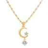 Aretes transfronterizos de estrella luna con diamantes de imitación para mujer estilo ins diseño creativo europeo y americano aretes de gota de agua venta al por mayor de fábrica
