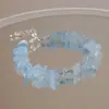 Pulsera Irregular de Amatista Blanca Cristal Blanco Aguamarina Pulsera Irregular de Grava Pulsera de Círculo Único Linda para Niñas Venta al por Mayor