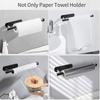 Amazon Aço Inoxidável Barra Porta-Toalha de Papel Transfronteiriça Suporte para Rolo de Papel de Cozinha Rack de Armazenamento de Filme Conservante Barra Porta-Toalha de Papel Dupla Finalidade Sem Furos
