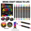 Set de 24 marcadores acrílicos de doble punta transfronterizos, bolígrafos de pintura a base de agua para manualidades DIY infantiles y suministros de arte para graffiti
