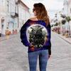 Suéter 3D transfronteiriço estampa de coruja novo europeu e americano vestuário feminino top feminino ombro de fora top feminino ombro oblíquo blusa de base feminina