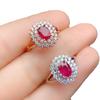 Plata 925 incrustada nuevo anillo de rubí rojo rojo paloma quemada nueva gema anillo pulsera color tesoro joyería generación cabello