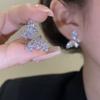 Requintado micro embutido preto tridimensional borboleta brincos brincos S925 agulha de prata temperamento feminino todos os jogos de estilo estrangeiro moda orelha jóias