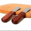 Fábrica en stock mango de madera acero inoxidable cuchillo para untar mermelada crema raspador de queso cuchillo para mantequilla herramienta para hornear