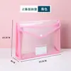 Bolsa para documentos transparente de botón a presión engrosada de fábrica directa con acabado de borde, bolsa de archivo de oficina PP impermeable y a prueba de polvo
