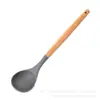 Atacado Transfronteiriço Mais Vendido Utensílios de Cozinha de Silicone com Cabo de Madeira Conjunto de 11 Peças Espátula Antiaderente Conjunto de Utensílios de Cozinha com Balde de Armazenamento Conjunto de 12 Peças