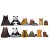 6 Animais de Banho Autocura Panda Urso Negro Tigre Filhote Miniatura Feita à Mão Decoração de Boneca para Paisagismo de Assados