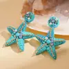 Pendientes Redondos de Estrella con Perla Artificial y Diamante, Aguja de Plata, Estilo Resort Costero, Pendientes Exagerados de Nicho de Gama Alta para Mujer
