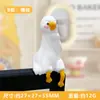 Bonita Pantalla Decorativa de Ganso Blanco Grande Figura Acostada Regalo Sanador para Escritorio de Oficina Cumpleaños de Mejor Amigo
