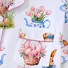 Comercio Exterior Transfronterizo Nuevo Estilo Pijama para Mujer Estampado Solapa Manga Corta Shorts Ropa de Casa Europea y Americana Pijama para Mujer