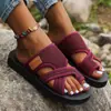 Cross2026 Verano Nuevo Tallas Grandes Mujer Sandalias Planas Abiertas Estilo Europeo y Americano Cómodas Transpirables Chanclas de Playa