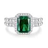 Anillo de Plata S925 Baphne Jewelry Más Vendido con Gema Imitación Esmeralda para Mujer Anillo de Diamante de Alto Carbono Paraibaho
