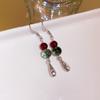 Pendientes de nicho de metal con forma de gota de agua y cristal, con personalidad, de red roja, nuevos, estilo chino, de moda nacional, estilo antiguo, estilo cheongsam, vintage.