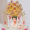 Estatua Divina de Anciana Negra Hu Sanyei Taonai Corona de Fénix Abuela de Taishan Niangniang Guanyin Estatua de Buda Tocado Corona de Cabeza Sombrero