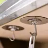 Gancho sin taladro, gancho adhesivo redondo de acero inoxidable sin costuras gris cepillado, gancho de cocina, gancho para ropa de baño, gancho para parte trasera de puerta
