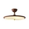 Lustre de teto plissado estilo antigo médio para quarto principal, estilo japonês americano, retrô, cor nogueira, novo estilo chinês, luz para quarto