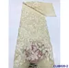 Vestido de Noche Francés con Adornos de Perlas, Bordado de Apliques, Encaje de Malla y Tejido de Encaje Tridimensional Encaje Nupcial