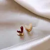 Brincos de Miçanga Little Pony Vermelho para Mulheres 2025 Nova Tendência Brincos de Tarraxa Super Bonitos de Luxo Leve