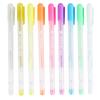 Bolígrafo de alta luminosidad, bolígrafo blanco artístico pintado a mano, marca blanca creativa, diseño en color dorado y plateado, bolígrafo para firmar, animación en color complementario