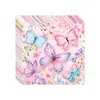 Suministros para Fiesta de Cumpleaños Infantil de Nuevo Dibujo Animado Rosa Mariposa Transfronterizo Plato de Papel Bandera Vajilla Juego de Decoración