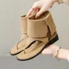Sandalias de Cuña Gruesa con Tira de Dedo y Hebilla de Cuero Estilo Retro para Mujer 2026 Verano Botas de Montar hasta la Mitad de la Pantorrilla Botines de Tobillo con Tira de Dedo de Doble Uso Tacón Medio