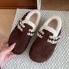 Há Nuvens na Árvore, Forrados com Lã, Aumentados e Quentes Sapatos de Algodão com Solado Plano para Mulheres, Novo Inverno 2025 Slip-On Sapatos Birkenstock com Solado Macio