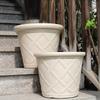 Maceta de plástico imitación piedra estilo romano, Vintage para Plantación Interior de Árbol de Dinero y Plantas Rábano Verde, Maceta de Resina Escarchada, Personalizable