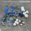 Viento de océano azul flores de simulación para boda al por mayor azul oscuro azul zafiro azul bruma blanco boda camino guía techo flores falsas