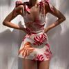 Estación independiente de comercio exterior transfronterizo Amazon 2024 Nuevo vestido de falda con tirantes estampado sexy de verano europeo y americano para mujer