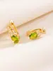 Pendientes cruzados Shein nuevos de cristal color rojo granate ovalado con detalles en dorado champagne para mujer, accesorios de moda elegantes y sencillos