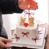 214 Decoración para Pastel del Día de San Valentín Figura de Osito Lindo Sentado Pareja Confesión Vela en Forma de Corazón Decoración Enchufe