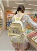 Mochila Anime Estilo Japonês com Bolinhas Doces para Meninas do Ensino Fundamental e Médio para Aula, Biblioteca e Estudo