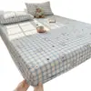 Sábana Individual de Hilo Rizado Grado A Materno e Infantil Cubre Cama de Hilo Arrugado Juego de Tres Piezas Protector de Colchón de Cobertura Total Antideslizante